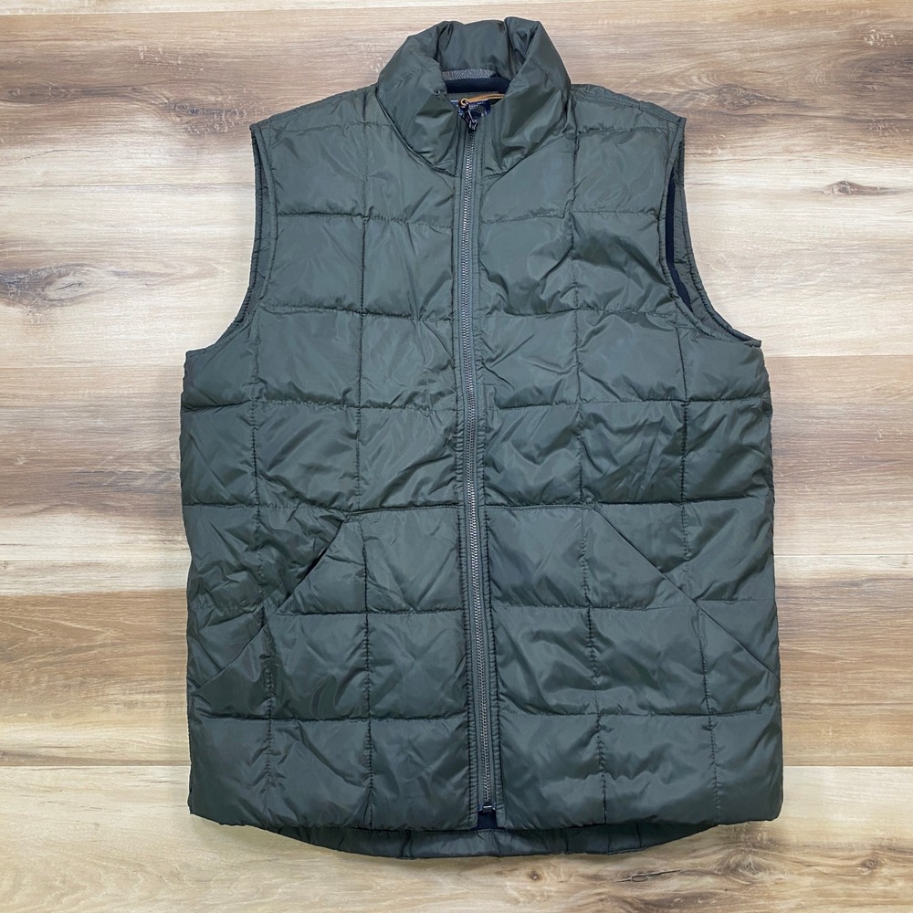 J.Crew Puffer Vest Small Mens Primaloft Insulated Quilted Full Zip Green 2019